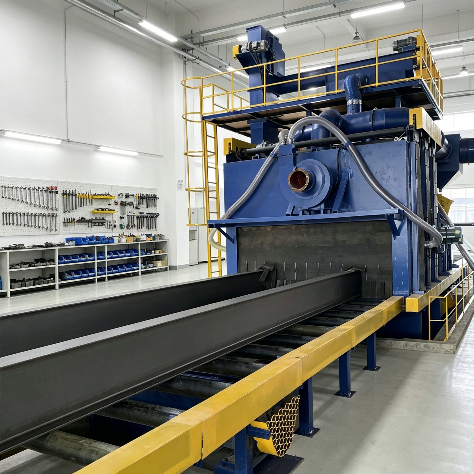 custom H beam shot blasting machine factory
