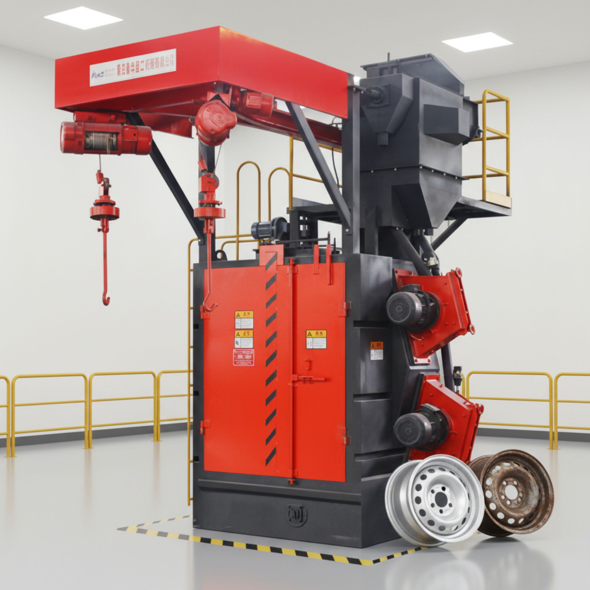 custom Double hook shot blasting machine solution